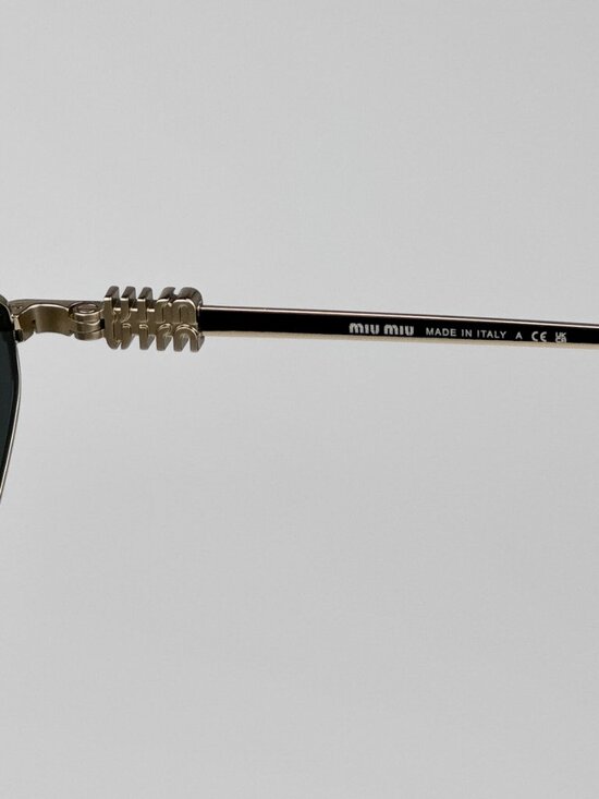 Miu Miu MU56ZS ZVN5S0 BRAND NEW Sunglasses Pale Gold Dark Grey Geometric Unisex